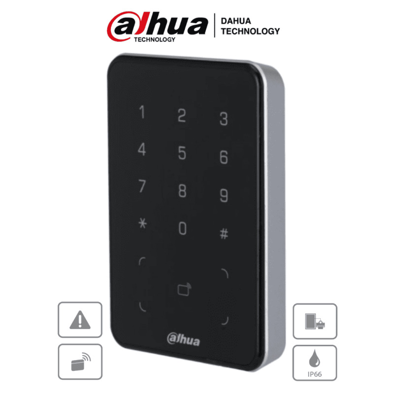 DAHUA DHI-ASR2101A-D - Lectora de Tarjetas IC con Teclado para Panel de Control de Acceso/ Uso Exterior/ Soporta Comunicación Wiegand y RS-485/ Modos de desbloqueo: Tarjeta y Codigo/ Alarma Anti-manipulación/ IP66/ Zumbador e Indicador de Aviso/ #LoNuevo  image 2
