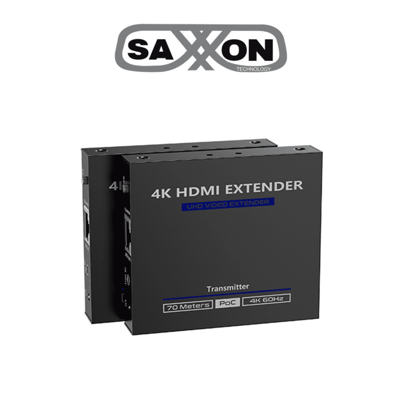 SAXXON LKV565P- Kit extensor HDMI de 2 Puertos/ Hasta 70 metros Con Cable CAT6/ 6A/ 7/ Resolucion 4K @ 60Hz/ Transmisor IR/ Plug and play/ Soporta HDR/ Cero Latencia image 3