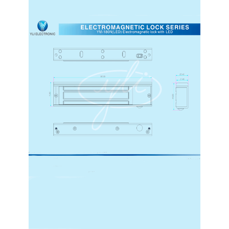 YLI YM180NLED Cerradura Magnética con indicador led para Control de Acceso / Fuerza de Sujeción 180 Kg o 350 LB / Compatible con Soporte YLI MBK180NLC / Para puerta de madera, vidrio o metal image 2