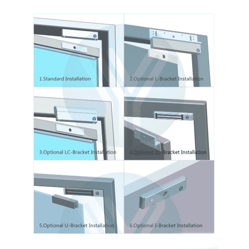 YLI YM180NLED Cerradura Magnética con indicador led para Control de Acceso / Fuerza de Sujeción 180 Kg o 350 LB / Compatible con Soporte YLI MBK180NLC / Para puerta de madera, vidrio o metal image 4