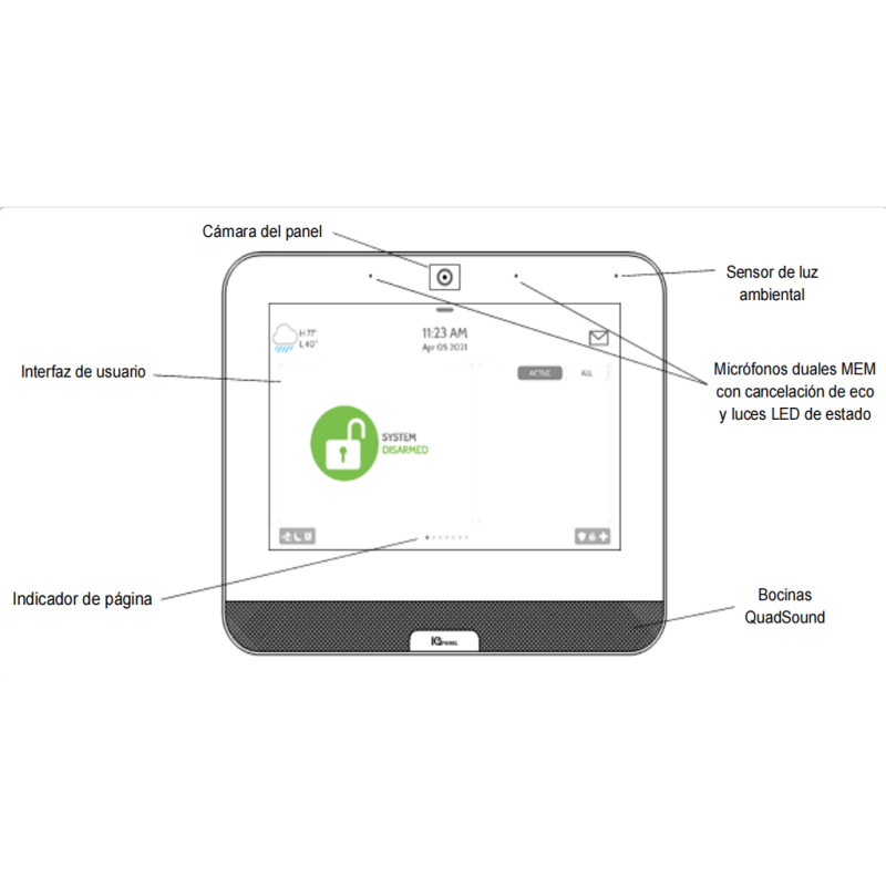 QOLSYS IQ4 PACK - Paquete de Sistema de Alarma IQPanel4 de Qolsys incluye Panel Autocontenido, con Pantalla Táctil de 7", Power G 915 Mhz + Qolsys S-Line 319.5 Mhz. Con 4 Bocinas integradas, 2 Magnéticos Inalámbricos PG9303 y 1  PIR Inalámbrico PG9914. image 4
