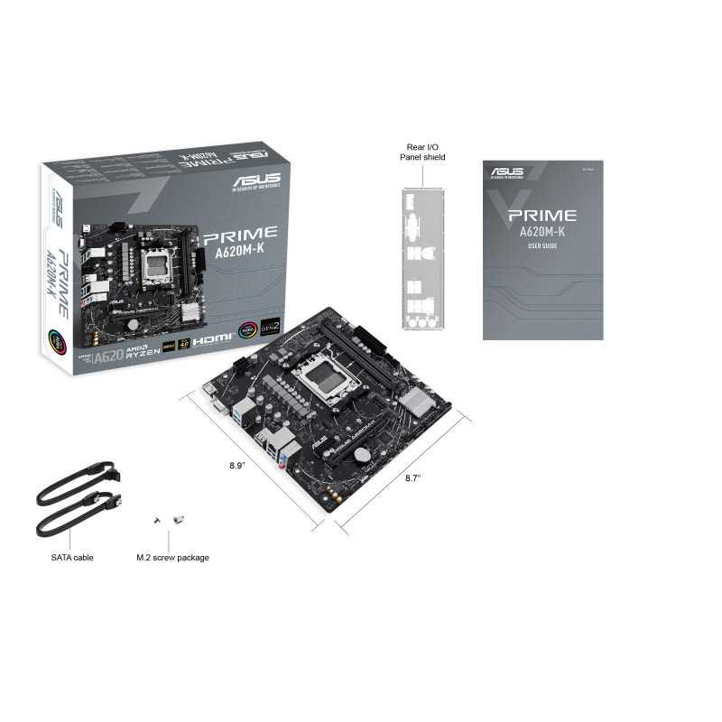 Tarjeta Madre Asus PRIME A620M-K socket AM5 2xDDR5 hasta 96GB HDMI VGA image 8