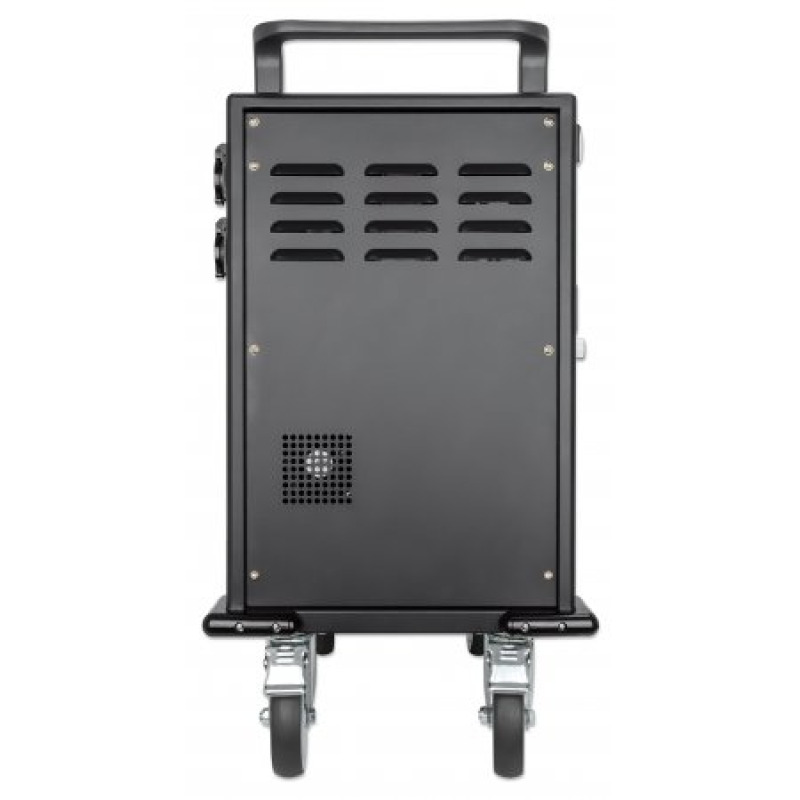 MANHATTAN - 716000 - Gabinete móvil carga profesional / 32 puertos, compartimientos espaciosos teléfonos y tabletas, 576 W total, 18 W por puerto, bloqueo código PIN, protección sobretensiones, ventilación silenciosa, carcasa metal, negro #I&MBFIN image 10