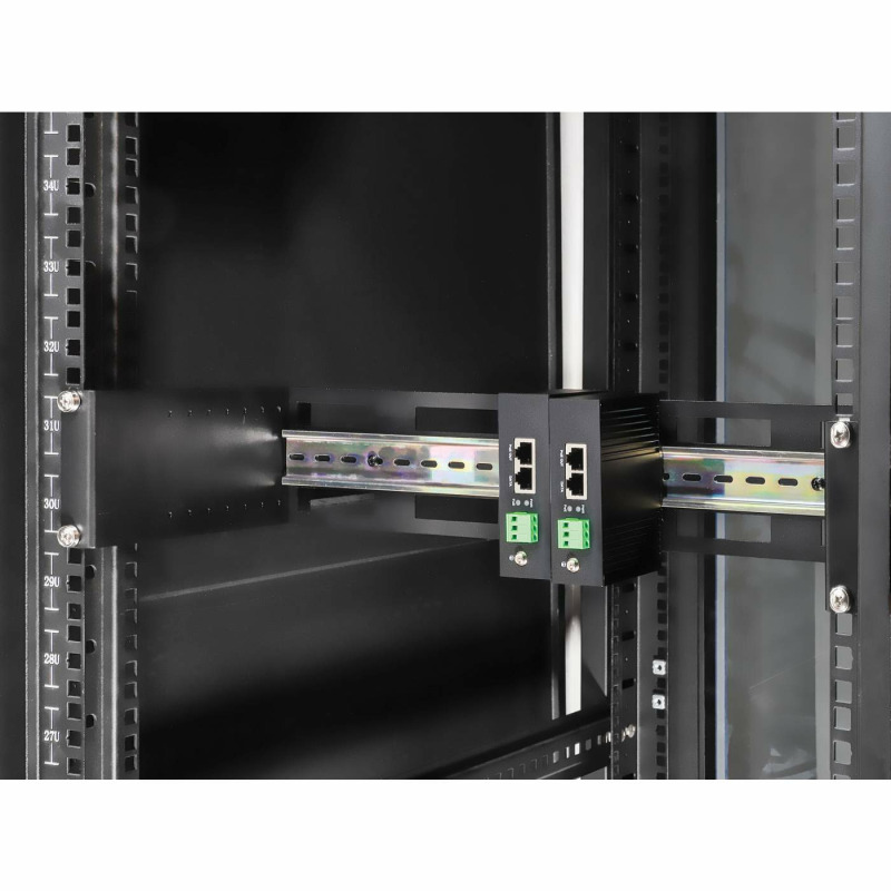 INTELLINET 716345 - Kit de carril DIN ajustable para rack de 19" /  2U /Profundidad de carril ajustable de 48 a 174 mm / Construído en aluminio / Color negro RAL 9005 image 7