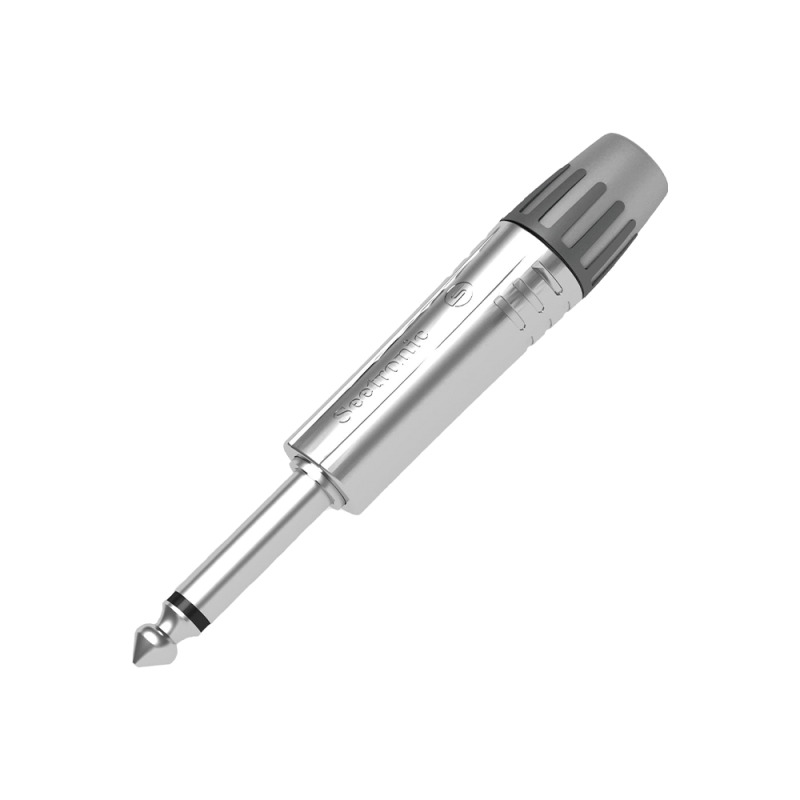 Conector 1/4 | Mono | Carcasa Cromada Perla | Contacto Niquelado | cable OD 47 mm