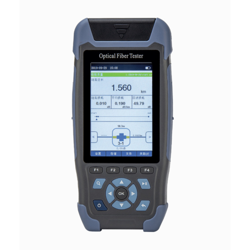 Mini OTDR para Fibra Óptica Monomodo / Longitud de Onda 1310nm y 1550nm / Función VFL 10mW / Función OPM / Mapeo de Cables de Red RJ45 / Recargable / Distancia de prueba hasta 64 km