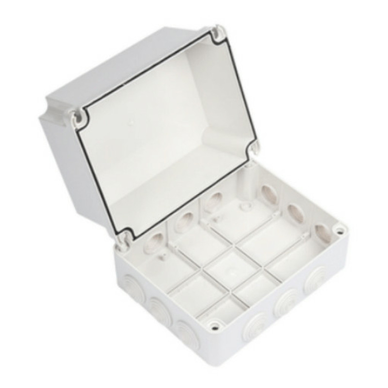 Caja DerivaciónConexión de Plástico 190 X 240 X 165 mm con 12 Glándulas de Goma Para Instalaciones Comerciales Residenciales e Industriales Incluye Tornillería para su Tapa Funciona También como Registro