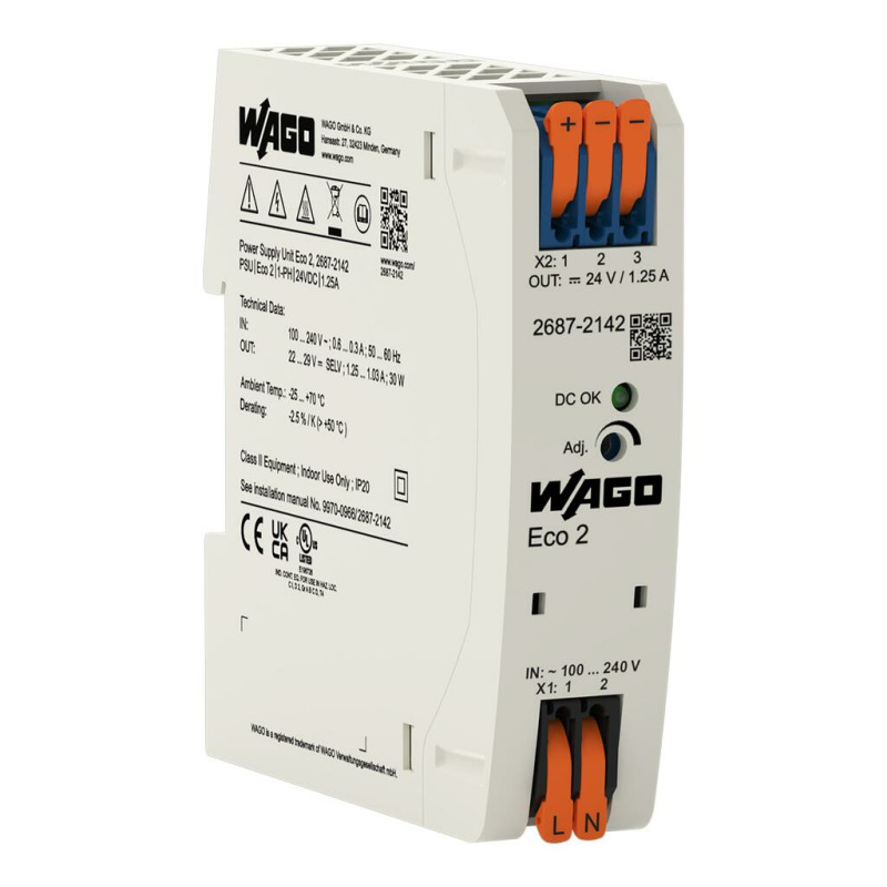 Fuente de alimentación Eco 2 monofásico Tensión de salida 24V DC Corriente de salida 125A DCOK LED