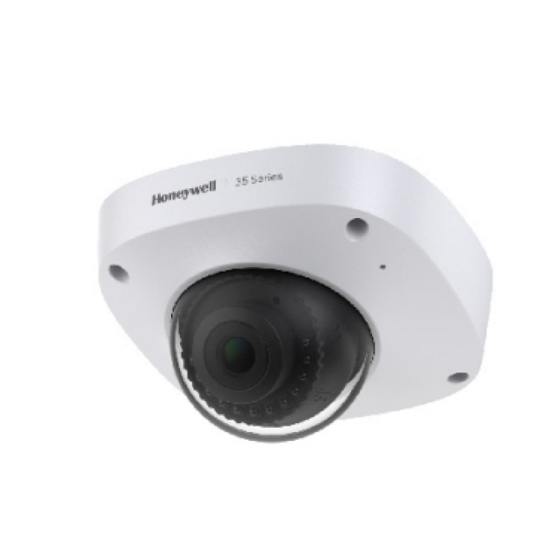 Mini Domo IP 5 Megapixel / Lente 28 mm / 30 mts IR / Ultra Baja Iluminación / NDAA / ONVIF /  IP67 / IK10 / IA Filtro de Humanos y Vehiculos / Merodeo / Conteo de Personas / PoE / Audio y Alarmas I/O / Serie 35 / Honeywell Security