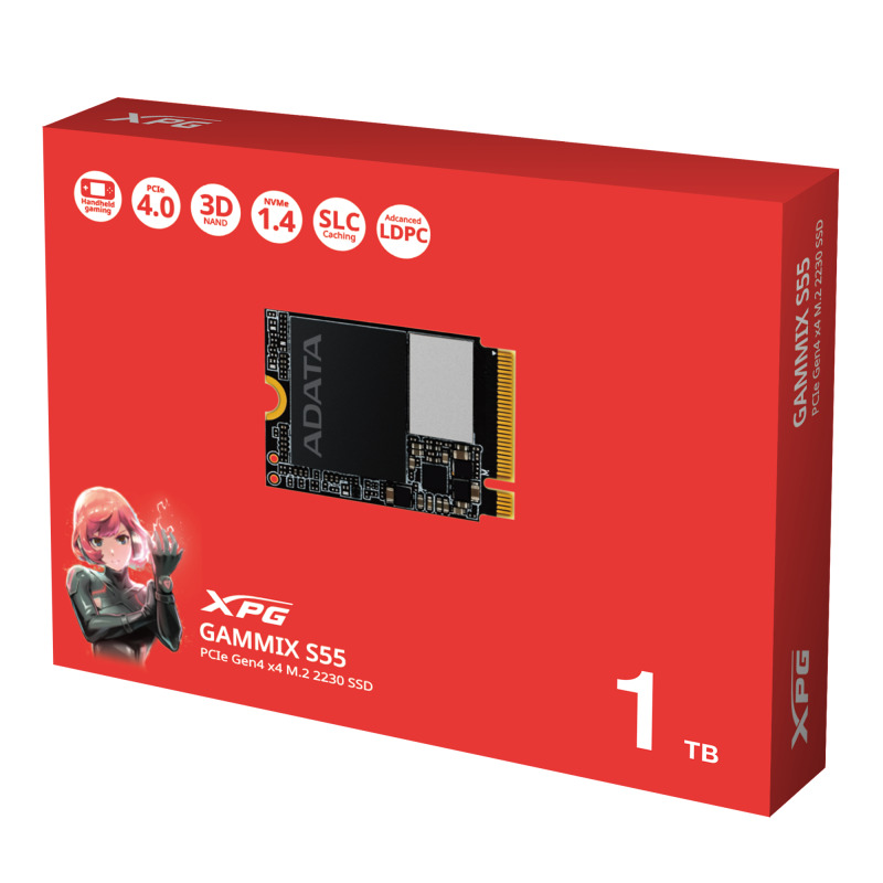 UNIDAD DE ESTADO SOLIDO SSD INTERNO XPG GAMMIX S55 1TB M.2 2230 NVME PCIE GEN 4X4 LECT. 5000 ESCRIT. 3700 MBS 3DNAND PC MINIPC GAMER (SGAMMIXS55-1T-C) image 3