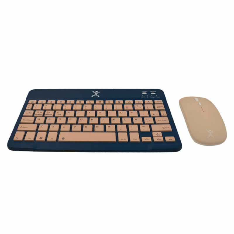 KIT TECLADO Y MOUSE INALAMBRICO BLUETOOTH RECARGABLE ERGONOMICO COMPACTO PERFECT CHOICE GENOVA - AZUL image 3