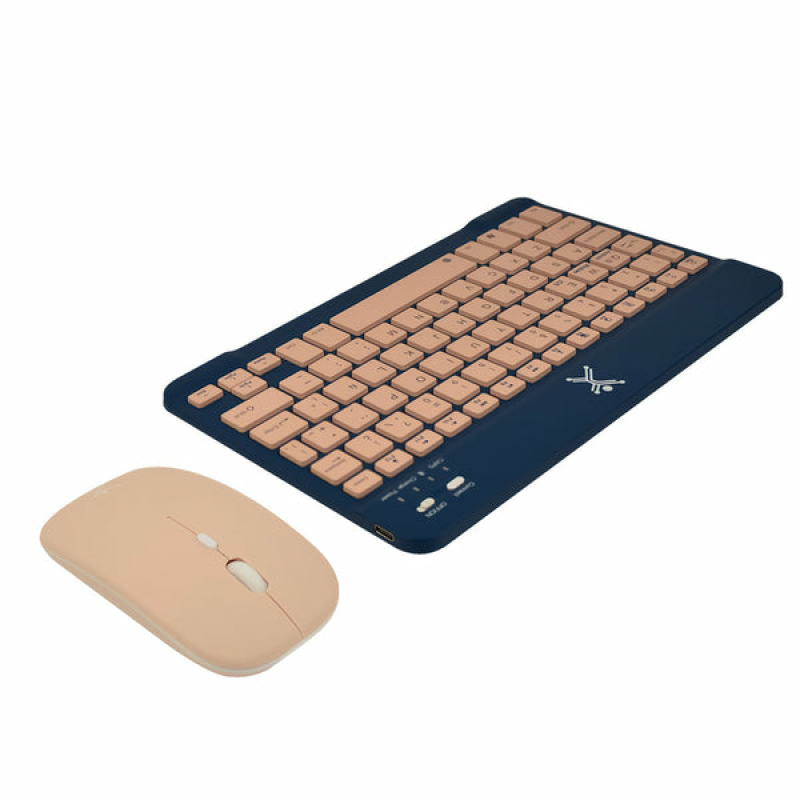 KIT TECLADO Y MOUSE INALAMBRICO BLUETOOTH RECARGABLE ERGONOMICO COMPACTO PERFECT CHOICE GENOVA - AZUL image 5