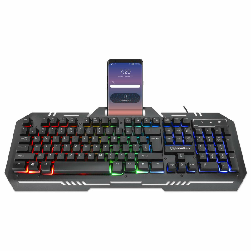 TECLADO GAMING LED , MANHATTAN , 180610 ,CON PÁNEL METÁLICO PARA CELULAR image 4