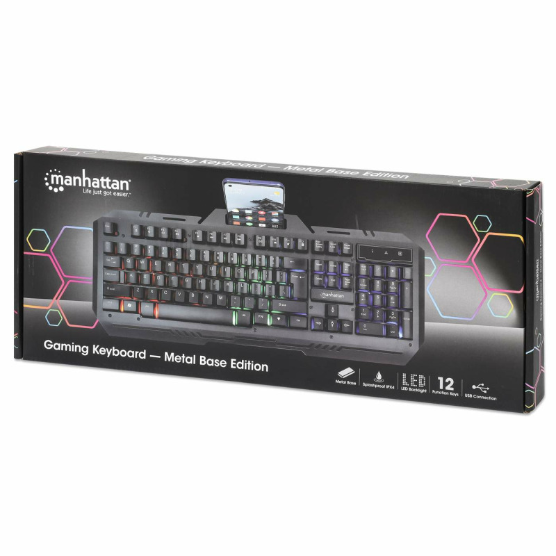 TECLADO GAMING LED , MANHATTAN , 180610 ,CON PÁNEL METÁLICO PARA CELULAR image 9