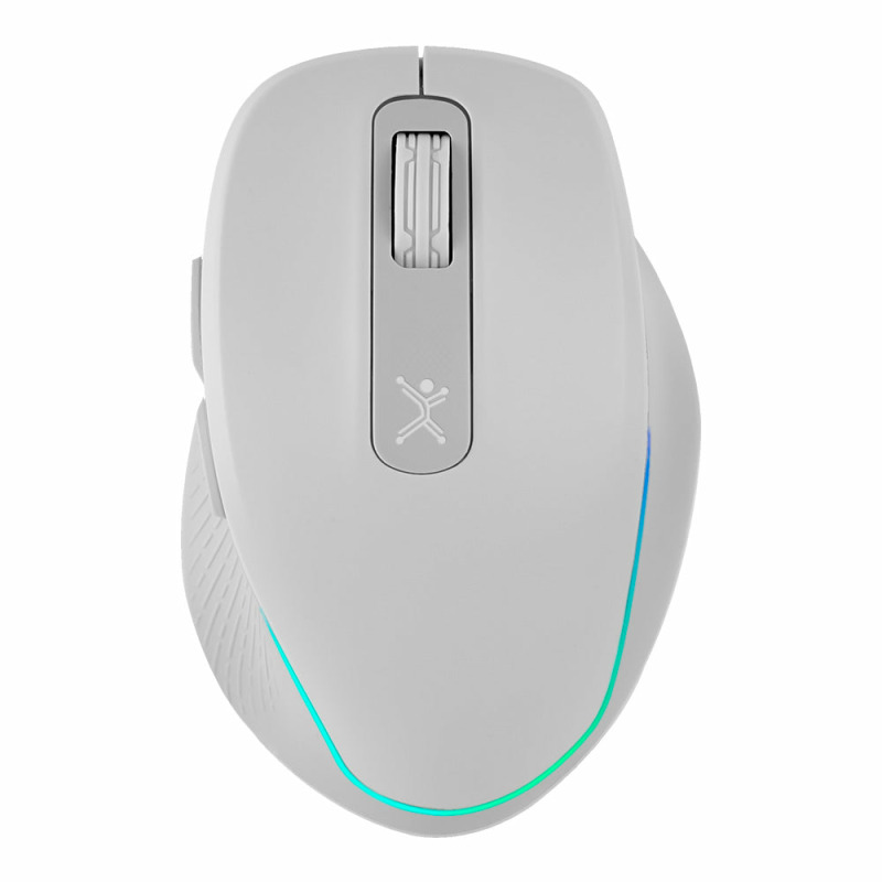 MOUSE INALAMBRICO 1000 A 1600 DPI RECARGABLE CONECTOR USB CLIC SILENCIOSO LUZ RGB ERGONOMICO PERFECT CHOICE LUMIER PRO - BLANCO
