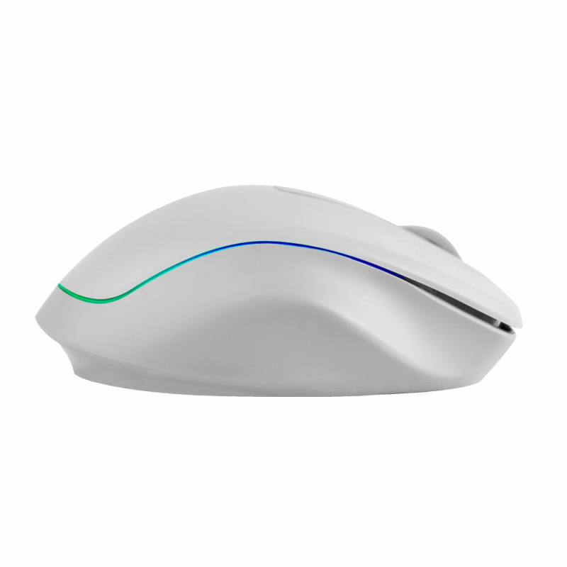 MOUSE INALAMBRICO 1000 A 1600 DPI RECARGABLE CONECTOR USB CLIC SILENCIOSO LUZ RGB ERGONOMICO PERFECT CHOICE LUMIER PRO - BLANCO image 4