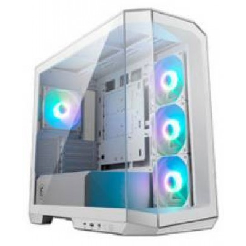 GABINETE MSI (MAG PANO M100R PZ WHITE)BLANCO,VIDRIO TEMPLADO,4*VENTILADOR ARGB,MICRO ATX,SIN FUENTE