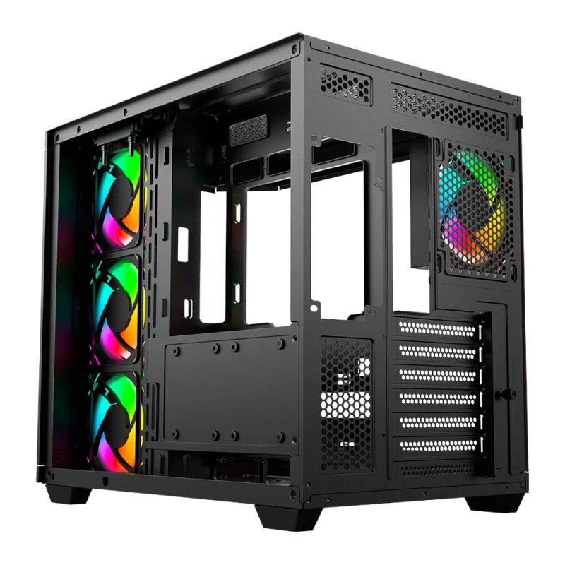 GABINETE GAMER BALAM RUSH TANK MASTER 9600TB / MEDIA TORRE / ATX - MICRO ATX - ITX / PANELES REMOVIBLES CRISTAL TEMPLADO / 4X VENTILADORES ARGB / SOPORTE P/ ENFRIAMIENTO / BLANCO C/ NEGRO / BR-938693 image 4