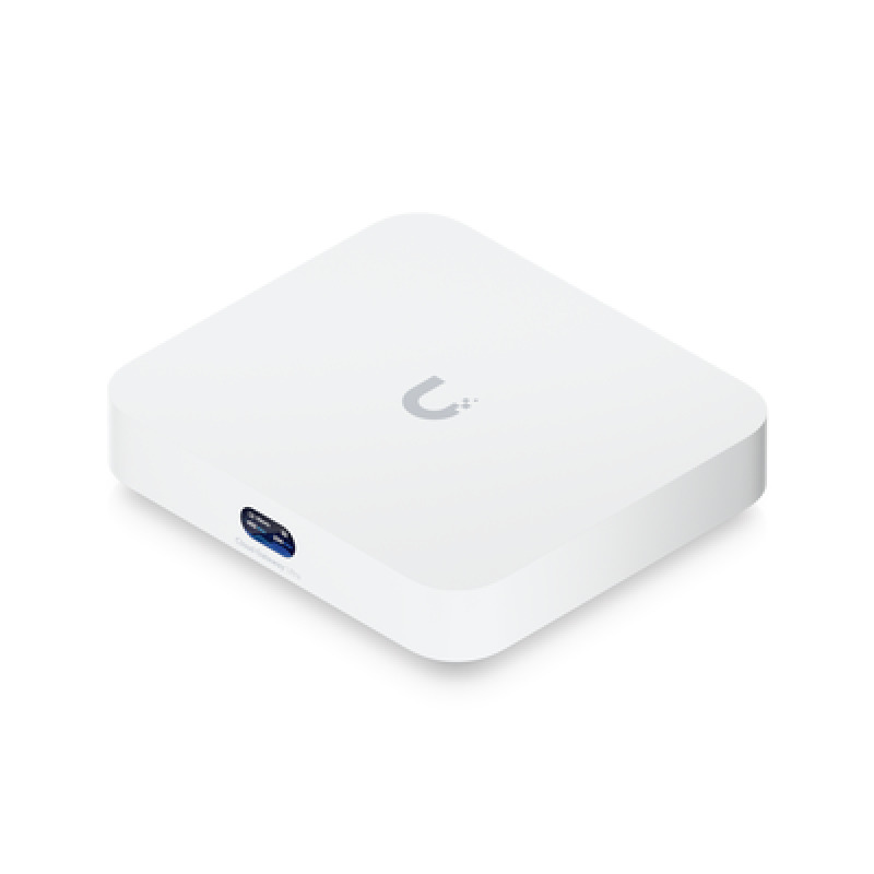 UniFi Cloud Gateway Router multiWAN para balanceo/failover / Integra UniFi Network para administrar hasta 30 dispositivos UniFi 1 puerto WAN 1/25 GbE y 4 puertos LAN GbE
