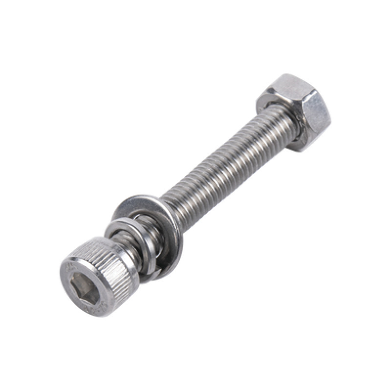 1 Tornillo Allen Milimétrico de Acero Inoxidable  M8125 x 35/ Con 1 Tuerca 1 Arandela de Presión y 1 Plana / Para Montajes de Módulos Foto Voltaicos image 2