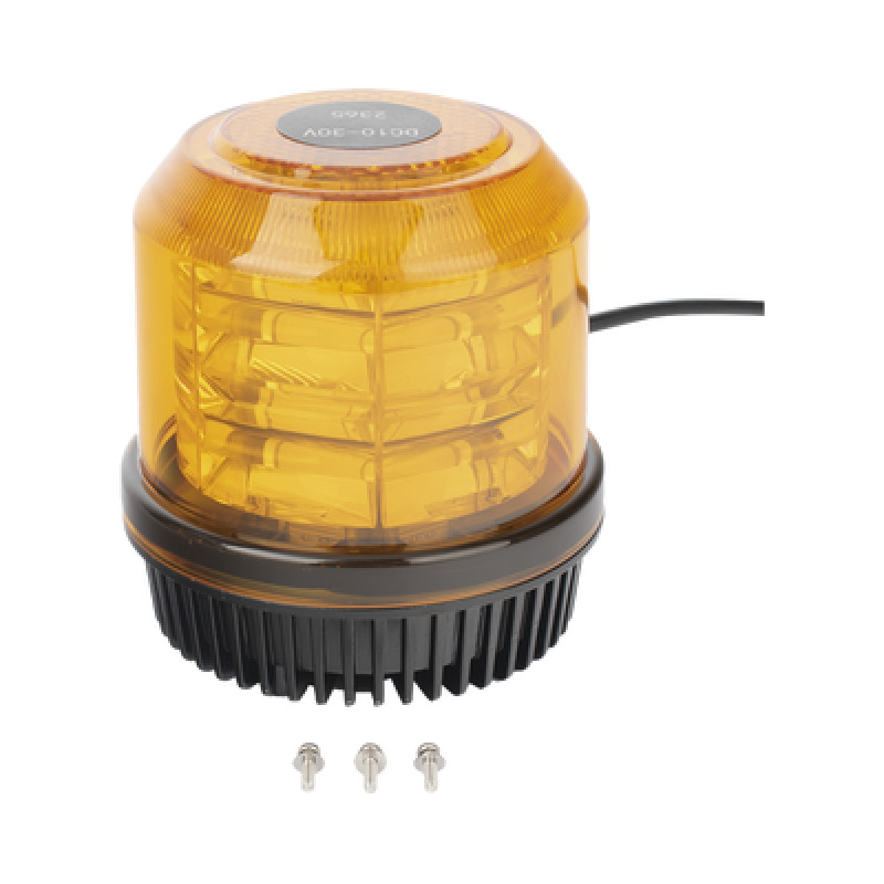 Burbuja brillante de 12 LEDs color ambar montaje fijo