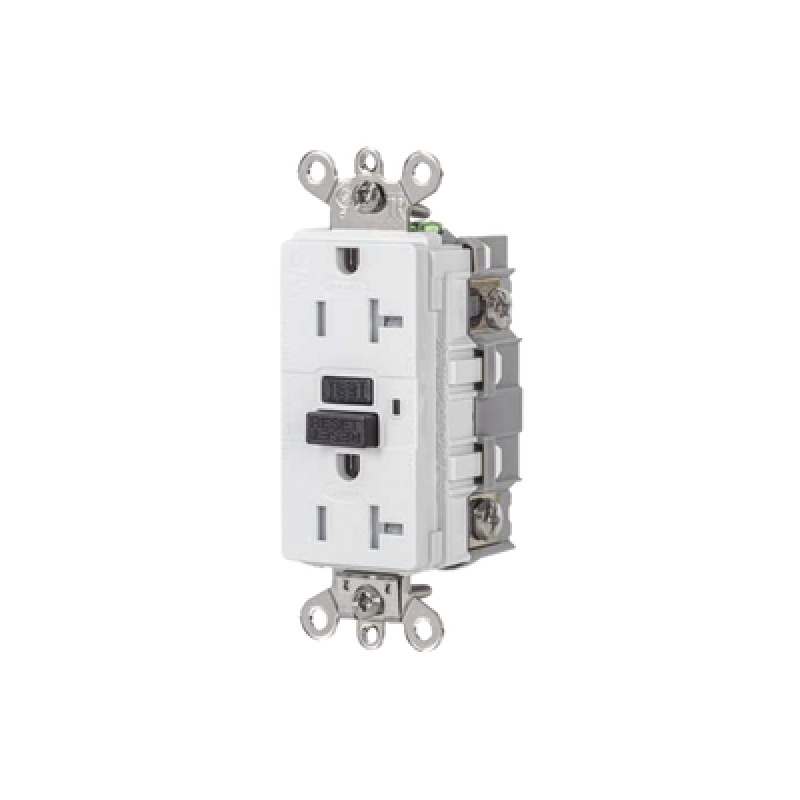 Contacto GFCI 20 A 125 V / Resistente a Intemperie / A prueba de manipulaciones / Color Blanco Nema 520R / Grado Industrial