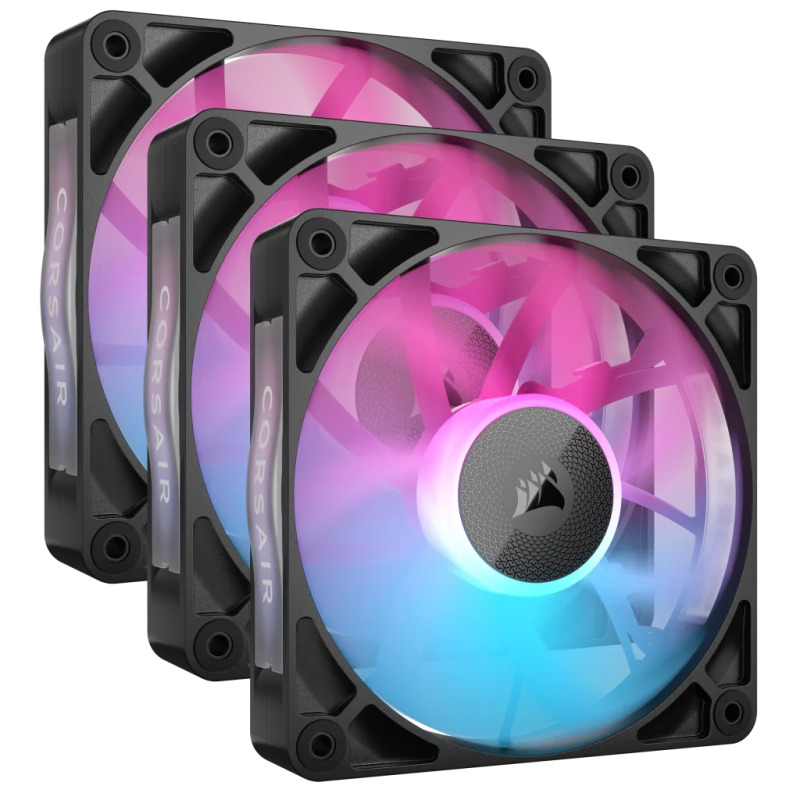 VENTILADOR CORSAIR ICUE LINK RX120 PWM /120MM/NEGRO/GAMER/KIT INICIO TRIPLE/RGB