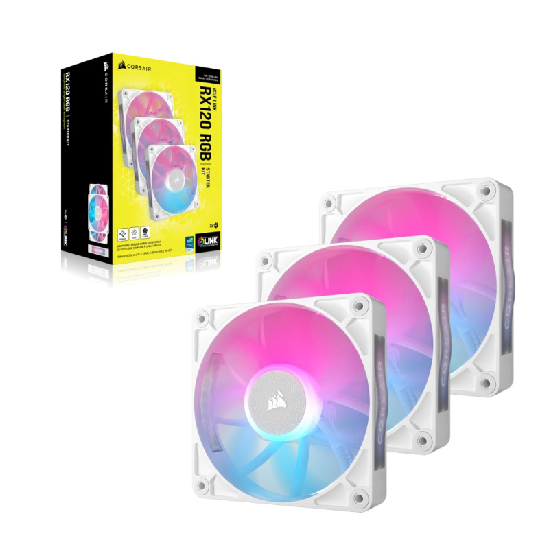 VENTILADOR CORSAIR CUE LINK/120MM/BLANCO/GAMER/KIT 3/RGB CO-9051022-WW image 3