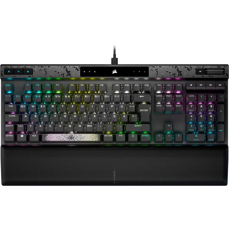 TECLADO CORSAIR K70 MAX RGB/MAGNÉTICO-MECÁNICO/ LED RGB RETROILUMINADO/ CORSAIR MGX /GRIS/TECLAS PBT NEGRAS/ (CH-910961G-NA)