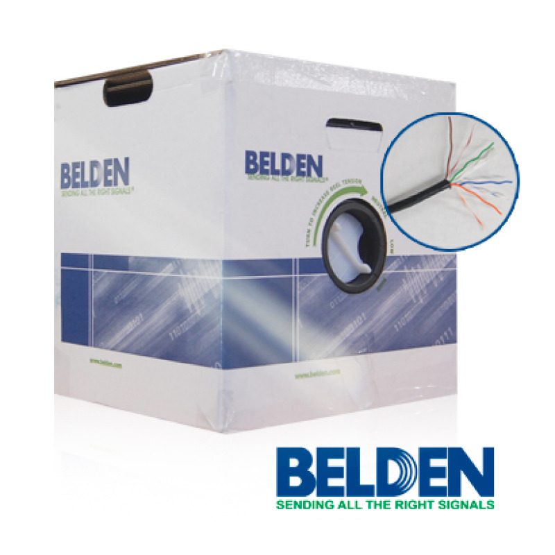 BOBINA BELDEN CABLE UTP CAT6E USO INTERIOR NEGRA 2412 010A1000 305 MTS 100% COBRE  23AWGRISER 1000FT ESPECIAL PARA INSTALACIONES image 2