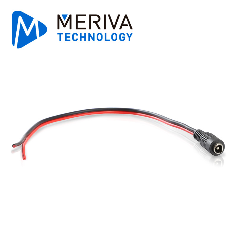 Meriva Technology PIGTAIL C-HEMBRA conector 2.1 x 5.5 mm DC Power Negro, Rojo