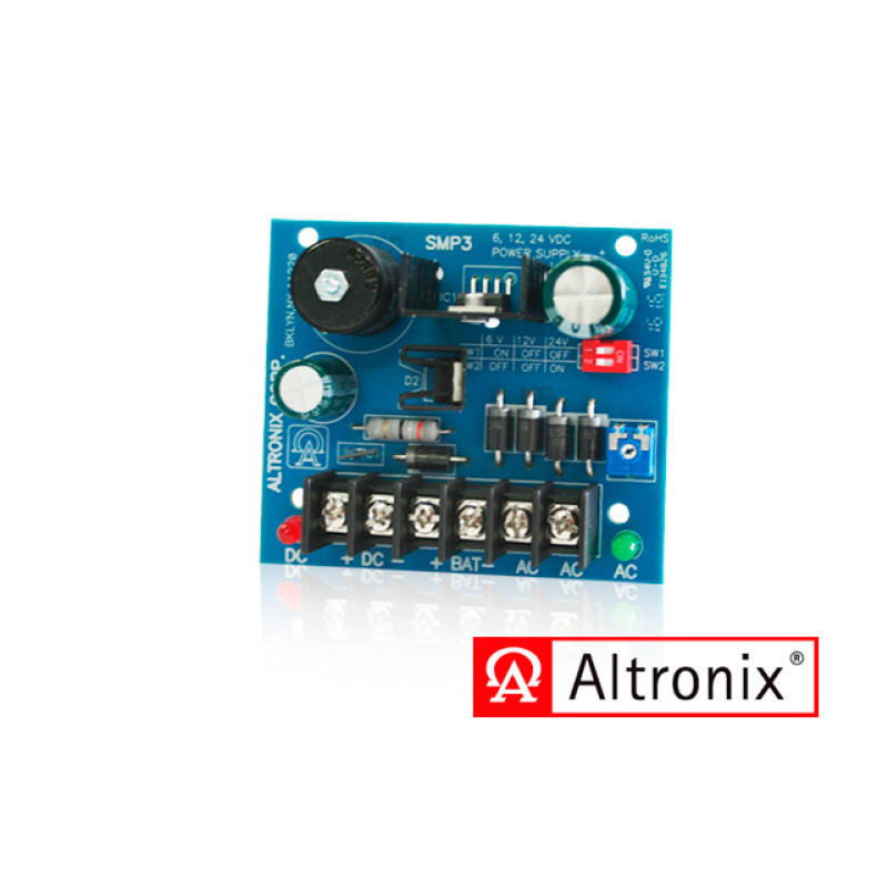 6 o 12 o 24 Vcc  25 A / fuente tipo tarjeta / 1 salida / requiere transformador de entrada / capacidad de baterías / baterías no incluidas image 2