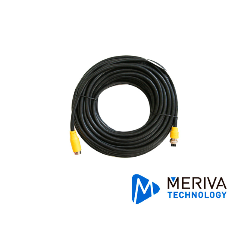 CABLE DIN DE AVIACION 4 PINES MERIVA TECHNOLOGY MCBL150 15M DE LARGO / COMPATIBLE PARA CÁMARAS HD SOLUCION MOVIL / USO EN INTERIORES / CONECTOR HEMBRA - MACHO / NEGRO