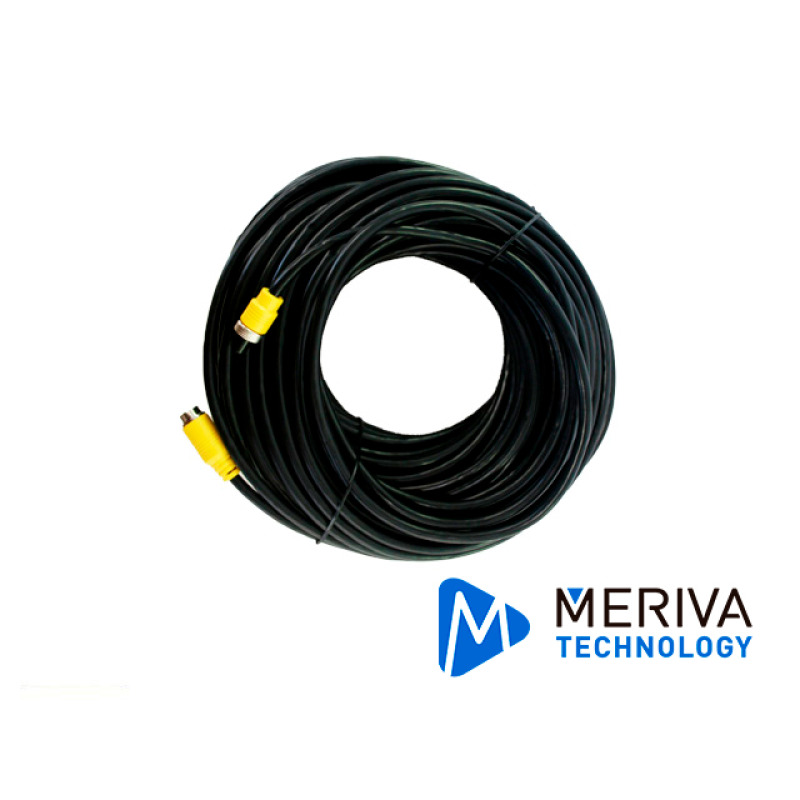 CABLE DIN DE AVIACION 4 PINES MERIVA TECHNOLOGY MCBL330 30M DE LARGO / COMPATIBLE PARA CÁMARAS HD SOLUCION MOVIL / USO EN INTERIORES / CONECTOR HEMBRA - MACHO / NEGRO