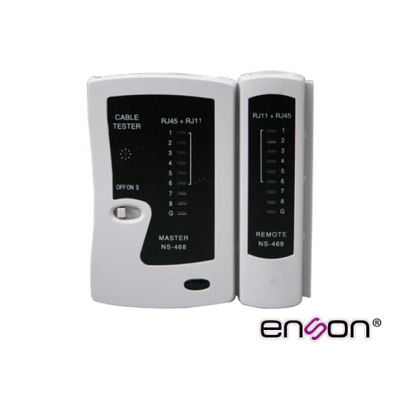 Enson ENS-TELN1 comprobador de cables de red Comprobador de cables de par trenzado Negro, Blanco image 2