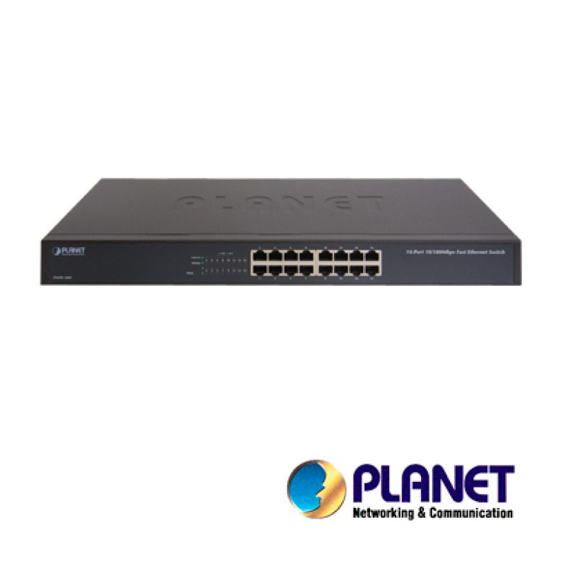 PLANET FNSW-1601 dispositivo de redes No administrado Fast Ethernet (10/100) 1U Azul