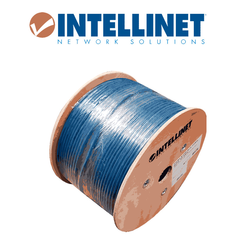INTELLINET 705042 Bobina de Cable Cat6a, CM S/FTP, Rollo de 305 m, Filamento sólido 100% cobre, Clasificación CM, Azul, empaque en carrete image 3