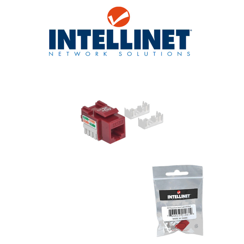 INTELLINET 210614 - Jack RJ45 /Cat 6 / KEYSTONE / Color rojo / De impacto / Para cable sin blindaje UTP Cat 6 / Compatible con herramientas de ponchado 110 y Krone (Sobre Pedido) image 3