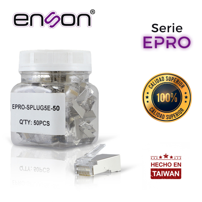 Enson EPRO-SPLUG5E-50 conector RJ45 Metálico