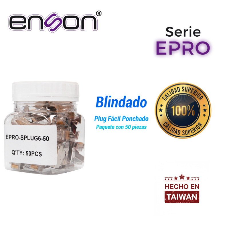 Enson EPRO-SPLUG6-50 conector RJ-45 Plata