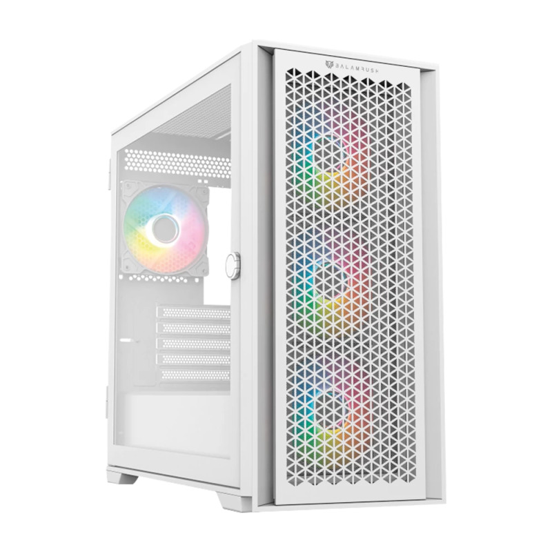 GABINETE GAMER BALAM RUSH / MEDIA TORRE / CARBONO TWIN MATE 6000 / MICRO-ATX, MINI-ATX / 4 VENTILADORES ARGB / PANEL IZQ CRISTAL BISAGRAS + FRENTE INTERCAMBIABLE CRISTAL - MESH / BLANCO / BR-938822