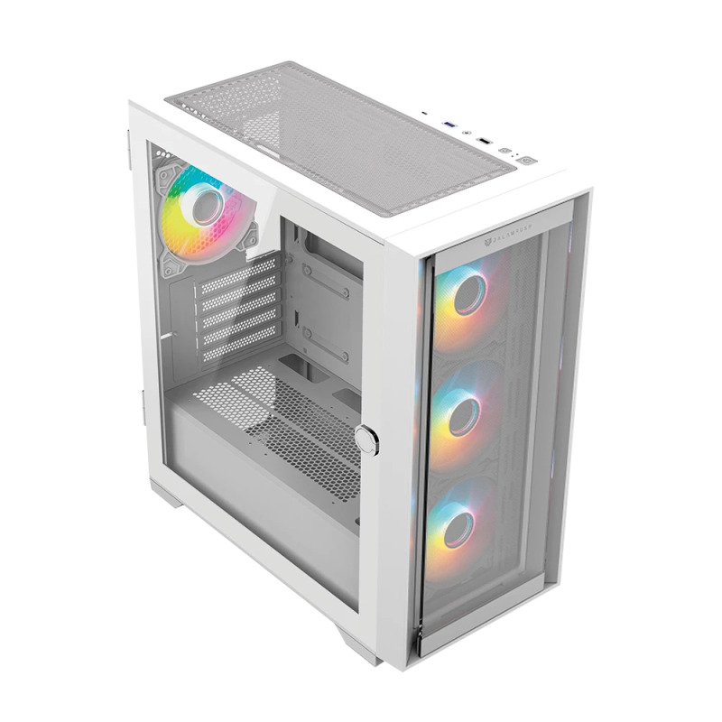 GABINETE GAMER BALAM RUSH / MEDIA TORRE / CARBONO TWIN MATE 6000 / MICRO-ATX, MINI-ATX / 4 VENTILADORES ARGB / PANEL IZQ CRISTAL BISAGRAS + FRENTE INTERCAMBIABLE CRISTAL - MESH / BLANCO / BR-938822 image 4