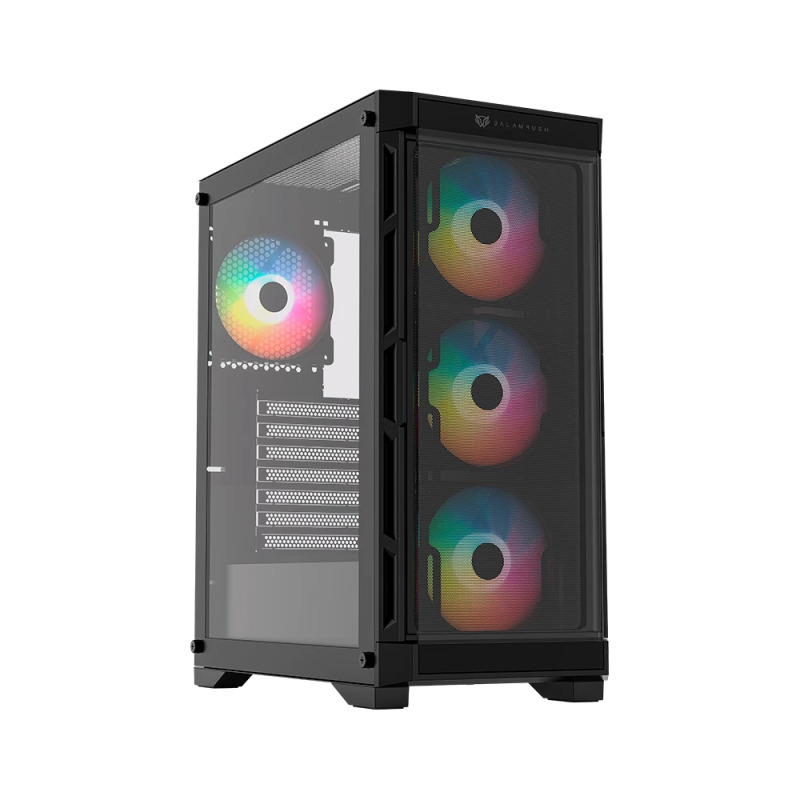 GABINETE GAMER BALAM RUSH CARBONO TWIN MATE 5000 / MEDIA TORRE / ATX,MICRO-ATX, MINI-ATX / 4 VENTILADORES ARGB / PANEL IZQ CRISTAL + FRENTE INTERCAMBIABLE CRISTAL- MESH / NEGRO / BR-938839 image 2