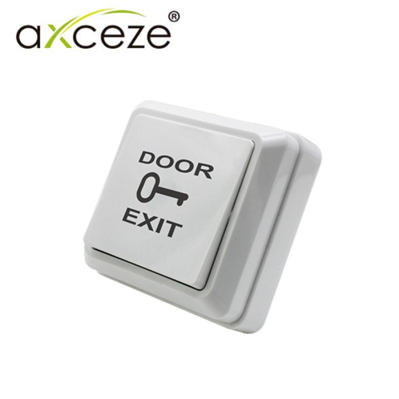 BOTON LIBERADOR AXCEZE AX-B30 TIPO PUSH FABRICADO EN PLASTICO INCLUYE BASE MEDIDAS 69 X 69MM CONEXION A 2 HILOS CUENTA CON EL ESTADO N.O.
