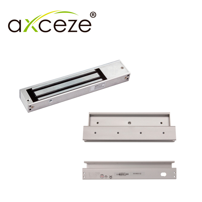 MZ620 KIT CON 1x CHAPA MAGNETICA AX-M620L + 1x BRACKET TIPO GZ AXCEZE AX-M620-GZ PARA PUERTA DE VIDRIO CON MARCO