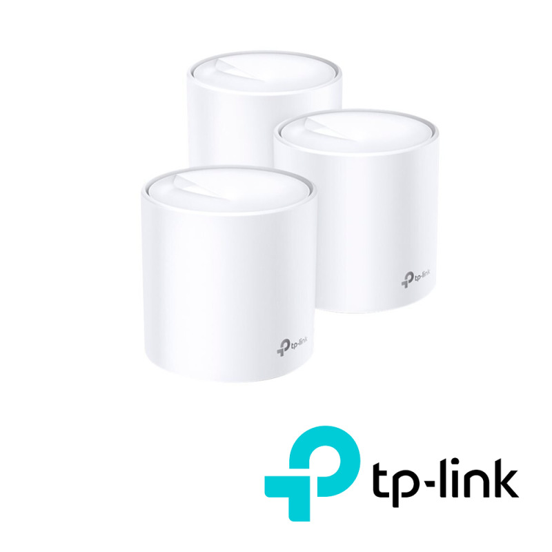ROUTER | TP-LINK | DECO X20(3-PACK)  AX1800 | SISTEMA EN MALLA | WIFI 6 | PARA EL HOGAR DUAL-BAND 802.11AX/AC/A/B/G/N 2 RJ45 GIGABIT 4 ANTENAS INTERNAS 560M2 BEAMFORMING SEGURIDAD WPA3