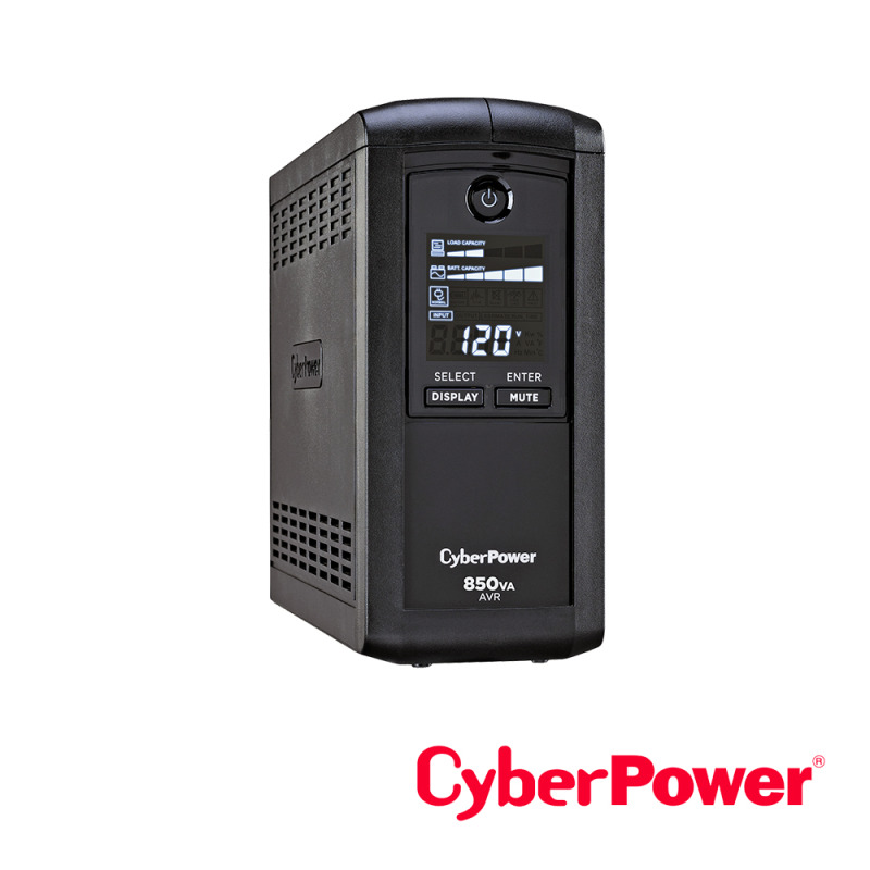 NO BREAK UPS TIPO TORRE CP850AVRLCDA CYBERPOWER 850VA/510W/PANEL LCD/  5 CONTACTOS CON RESPALDO-SUPRESION SOBRE PICOS / 4 CONTACTOS CON SUPRESION DE PICOS/LINEA INTERACTIVA/GREEN POWER/PUERTOS  RJ11/RJ45/COAXIAL/USB