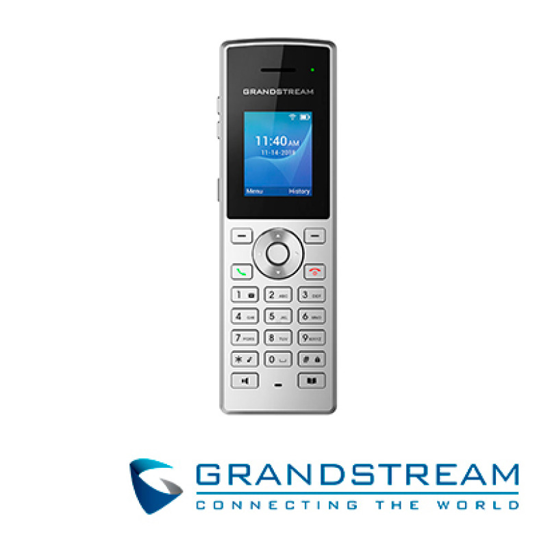 TELEFONO IP WIFI GRANDSTREAM WP810/2 CUENTAS SIP 2 LINEAS PANTALLA A COLOR BOTON PUSH TO TALK CONECTOR MICRO USB 3.5 MM PLATA image 2