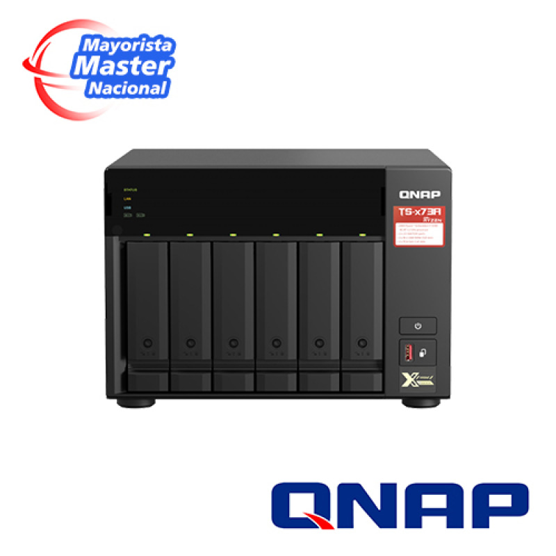 NAS QNAP TS-673A-8G /6 BAHIAS /NCLEO CUADRUPLE 2.2GHZ/8GB DDR4 AMPLIABLES A 64 GB/LAN 2,5GBE X2/USB 3.2 X2/HOT SWAP/ SOPORTA M.2 2280/ NO INCLUYE DISCOS image 3