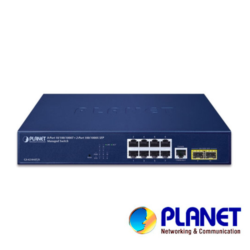 PLANET 10/100/1000T + 2-Port Gestionado L2/L4 Gigabit Ethernet (10/100/1000) 1U Azul image 2